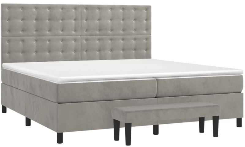 ΚΡΕΒΑΤΙ BOXSPRING ΜΕ ΣΤΡΩΜΑ ΑΝΟΙΧΤΟ ΓΚΡΙ 200X200 ΕΚ. ΒΕΛΟΥΔΙΝΟ 3138103