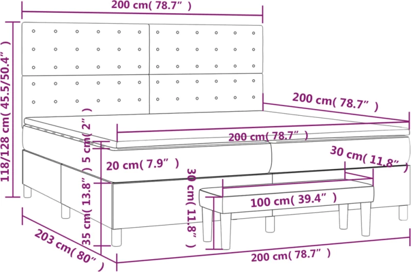ΚΡΕΒΑΤΙ BOXSPRING ΜΕ ΣΤΡΩΜΑ ΑΝΟΙΧΤΟ ΓΚΡΙ 200X200 ΕΚ. ΒΕΛΟΥΔΙΝΟ 3138103