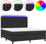 ΚΡΕΒΑΤΙ BOXSPRING ΜΕ ΣΤΡΩΜΑ & LED ΜΑΥΡΟ 160X200 ΕΚ. ΣΥΝΘ. ΔΕΡΜΑ 3135951