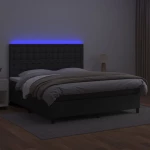ΚΡΕΒΑΤΙ BOXSPRING ΜΕ ΣΤΡΩΜΑ & LED ΜΑΥΡΟ 160X200 ΕΚ. ΣΥΝΘ. ΔΕΡΜΑ 3135951