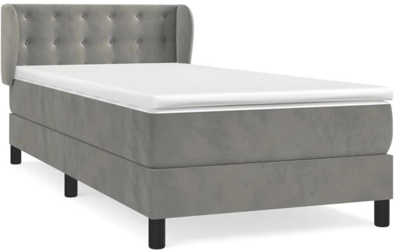 ΚΡΕΒΑΤΙ BOXSPRING ΜΕ ΣΤΡΩΜΑ ΑΝΟΙΧΤΟ ΓΚΡΙ 80X200 ΕΚ. ΒΕΛΟΥΔΙΝΟ 3127697