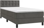 ΚΡΕΒΑΤΙ BOXSPRING ΜΕ ΣΤΡΩΜΑ ΣΚΟΥΡΟ ΓΚΡΙ 80X200 ΕΚ. ΒΕΛΟΥΔΙΝΟ 3141510