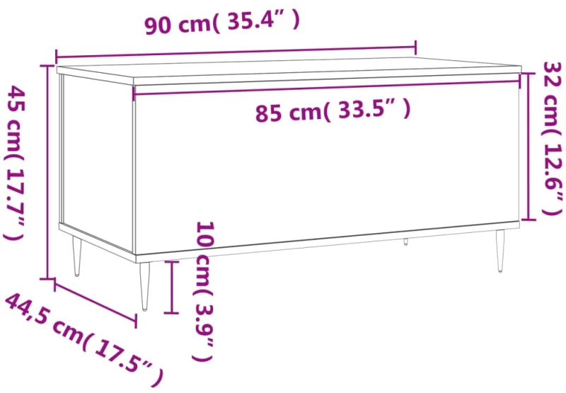 ΤΡΑΠΕΖΑΚΙ ΣΑΛΟΝΙΟΥ ΛΕΥΚΟ 90X44,5X45 ΕΚ. ΑΠΟ ΕΠΕΞΕΡΓΑΣΜΕΝΟ ΞΥΛΟ 830964