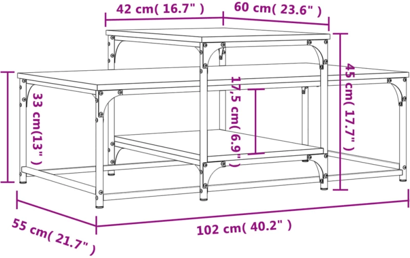 ΤΡΑΠΕΖΑΚΙ ΣΑΛΟΝΙΟΥ ΓΚΡΙ SONOMA 102 X 60 X 45 ΕΚ. ΕΠΕΞΕΡΓ. ΞΥΛΟ 835317