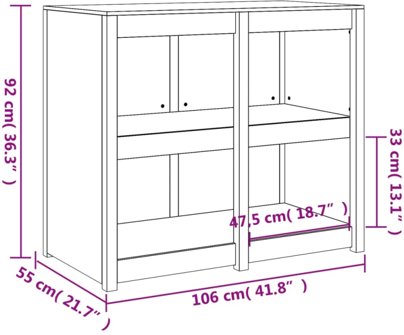 ΝΤΟΥΛΑΠΙ ΚΟΥΖΙΝΑΣ ΕΞ. ΧΩΡΟΥ ΜΑΥΡΟ 106X55X92ΕΚ ΜΑΣΙΦ ΞΥΛΟ ΠΕΥΚΟΥ 832353
