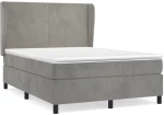 ΚΡΕΒΑΤΙ BOXSPRING ΜΕ ΣΤΡΩΜΑ ΑΝΟΙΧΤΟ ΓΚΡΙ 140X190 ΕΚ. ΒΕΛΟΥΔΙΝΟ 3129087