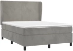 ΚΡΕΒΑΤΙ BOXSPRING ΜΕ ΣΤΡΩΜΑ ΑΝΟΙΧΤΟ ΓΚΡΙ 140X190 ΕΚ. ΒΕΛΟΥΔΙΝΟ 3129087
