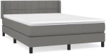 ΚΡΕΒΑΤΙ BOXSPRING ΜΕ ΣΤΡΩΜΑ ΣΚΟΥΡΟ ΓΚΡΙ 140X190 ΕΚ. ΥΦΑΣΜΑΤΙΝΟ 3129706