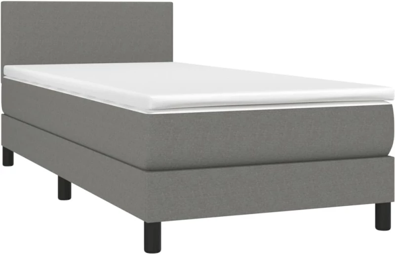 ΚΡΕΒΑΤΙ BOXSPRING ΜΕ ΣΤΡΩΜΑ & LED ΣΚ.ΓΚΡΙ 90X200 ΕΚ. ΥΦΑΣΜΑΤΙΝΟ 3132966