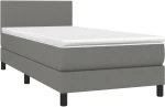 ΚΡΕΒΑΤΙ BOXSPRING ΜΕ ΣΤΡΩΜΑ & LED ΣΚ.ΓΚΡΙ 90X200 ΕΚ. ΥΦΑΣΜΑΤΙΝΟ 3132966