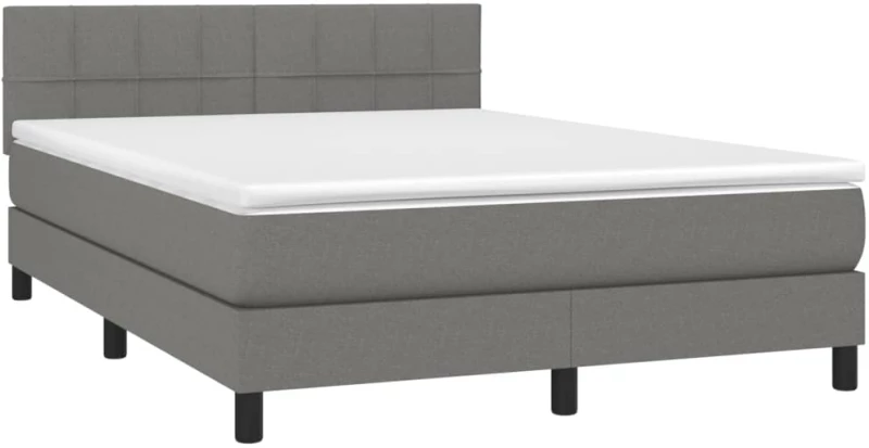 ΚΡΕΒΑΤΙ BOXSPRING ΜΕ ΣΤΡΩΜΑ & LED ΣΚ.ΓΚΡΙ 140X190 ΕΚ ΥΦΑΣΜΑΤΙΝΟ 3133150