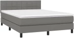 ΚΡΕΒΑΤΙ BOXSPRING ΜΕ ΣΤΡΩΜΑ & LED ΣΚ.ΓΚΡΙ 140X190 ΕΚ ΥΦΑΣΜΑΤΙΝΟ 3133150