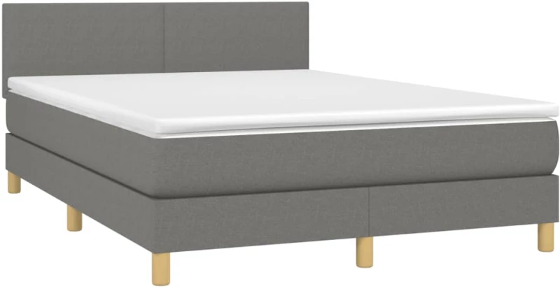 ΚΡΕΒΑΤΙ BOXSPRING ΜΕ ΣΤΡΩΜΑ & LED ΣΚ.ΓΚΡΙ 140X200 ΕΚ ΥΦΑΣΜΑΤΙΝΟ 3133558