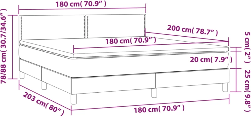 ΚΡΕΒΑΤΙ BOXSPRING ΜΕ ΣΤΡΩΜΑ & LED ΡΟΖ 180X200 ΕΚ. ΒΕΛΟΥΔΙΝΟ 3134362