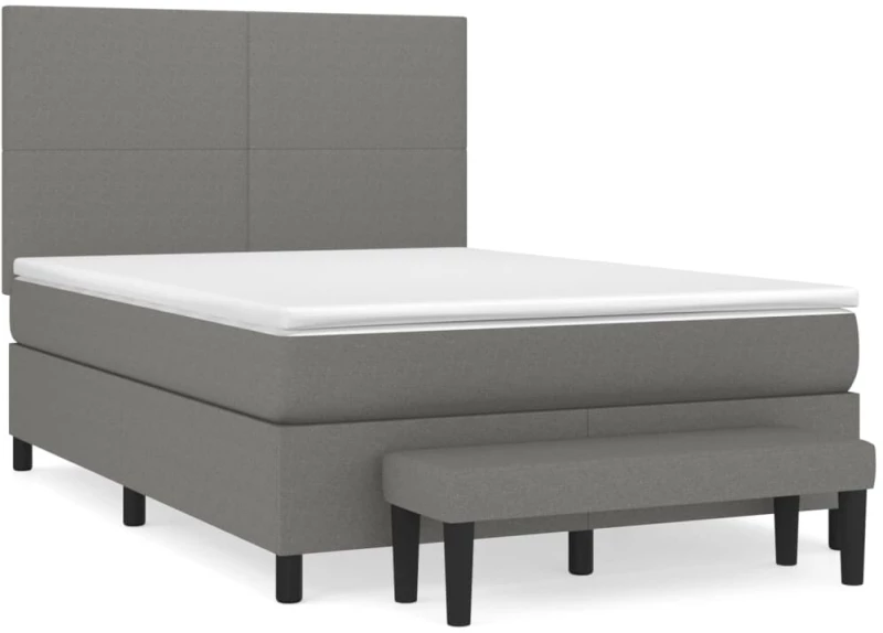 ΚΡΕΒΑΤΙ BOXSPRING ΜΕ ΣΤΡΩΜΑ ΣΚΟΥΡΟ ΓΚΡΙ 140X190 ΕΚ. ΥΦΑΣΜΑΤΙΝΟ 3136430