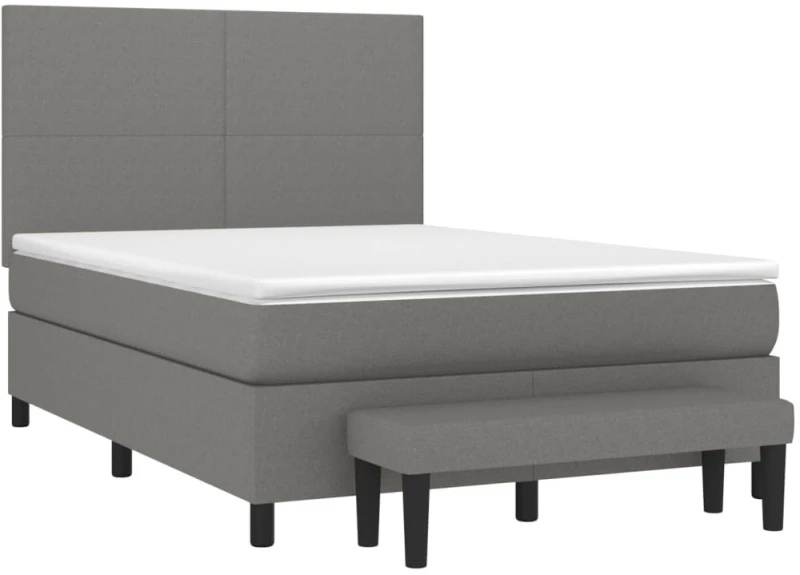 ΚΡΕΒΑΤΙ BOXSPRING ΜΕ ΣΤΡΩΜΑ ΣΚΟΥΡΟ ΓΚΡΙ 140X190 ΕΚ. ΥΦΑΣΜΑΤΙΝΟ 3136430
