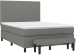 ΚΡΕΒΑΤΙ BOXSPRING ΜΕ ΣΤΡΩΜΑ ΣΚΟΥΡΟ ΓΚΡΙ 140X190 ΕΚ. ΥΦΑΣΜΑΤΙΝΟ 3136430