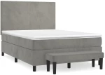 ΚΡΕΒΑΤΙ BOXSPRING ΜΕ ΣΤΡΩΜΑ ΑΝΟΙΧΤΟ ΓΚΡΙ 140X190 ΕΚ. ΒΕΛΟΥΔΙΝΟ 3137719