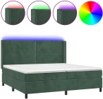 ΚΡΕΒΑΤΙ BOXSPRING ΜΕ ΣΤΡΩΜΑ & LED ΣΚ. ΠΡΑΣΙΝΟ 200X200ΕΚ ΒΕΛΟΥΔΟ 3139526