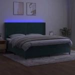 ΚΡΕΒΑΤΙ BOXSPRING ΜΕ ΣΤΡΩΜΑ & LED ΣΚ. ΠΡΑΣΙΝΟ 200X200ΕΚ ΒΕΛΟΥΔΟ 3139526