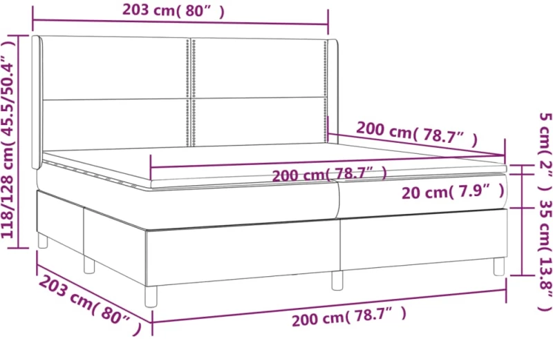 ΚΡΕΒΑΤΙ BOXSPRING ΜΕ ΣΤΡΩΜΑ & LED ΣΚ. ΠΡΑΣΙΝΟ 200X200ΕΚ ΒΕΛΟΥΔΟ 3139526