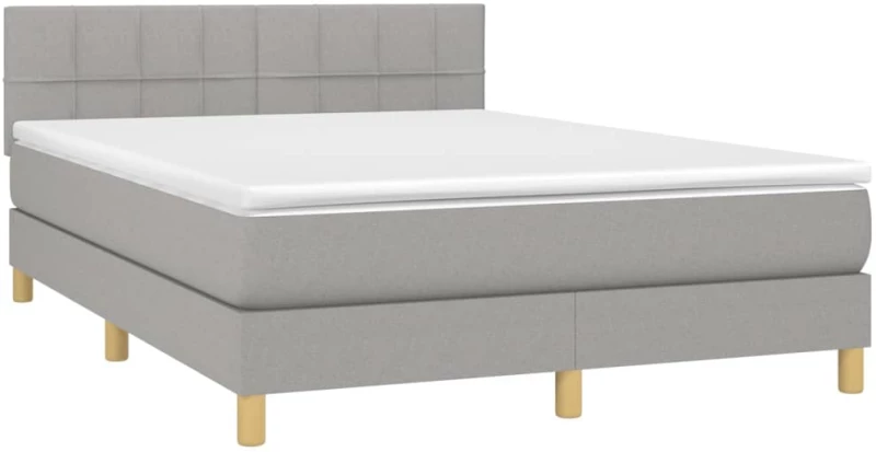 ΚΡΕΒΑΤΙ BOXSPRING ΜΕ ΣΤΡΩΜΑ ΑΝΟΙΧΤΟ ΓΚΡΙ 140X200 ΕΚ. ΥΦΑΣΜΑΤΙΝΟ 3140617