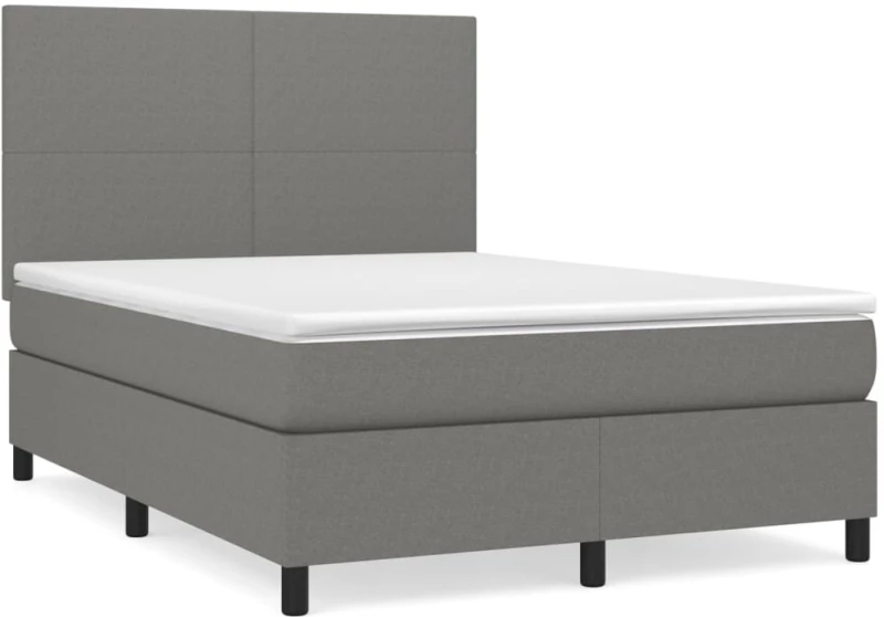 ΚΡΕΒΑΤΙ BOXSPRING ΜΕ ΣΤΡΩΜΑ ΣΚΟΥΡΟ ΓΚΡΙ 140X200 ΕΚ ΥΦΑΣΜΑΤΙΝΟ 3141618