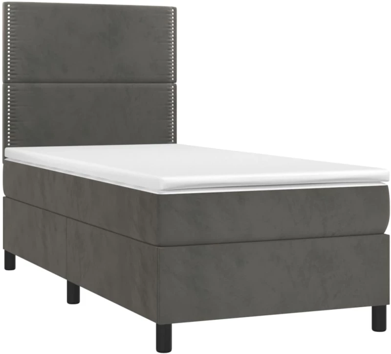 ΚΡΕΒΑΤΙ BOXSPRING ΜΕ ΣΤΡΩΜΑ ΣΚΟΥΡΟ ΓΚΡΙ 90X190 ΕΚ. ΒΕΛΟΥΔΙΝΟ 3142936