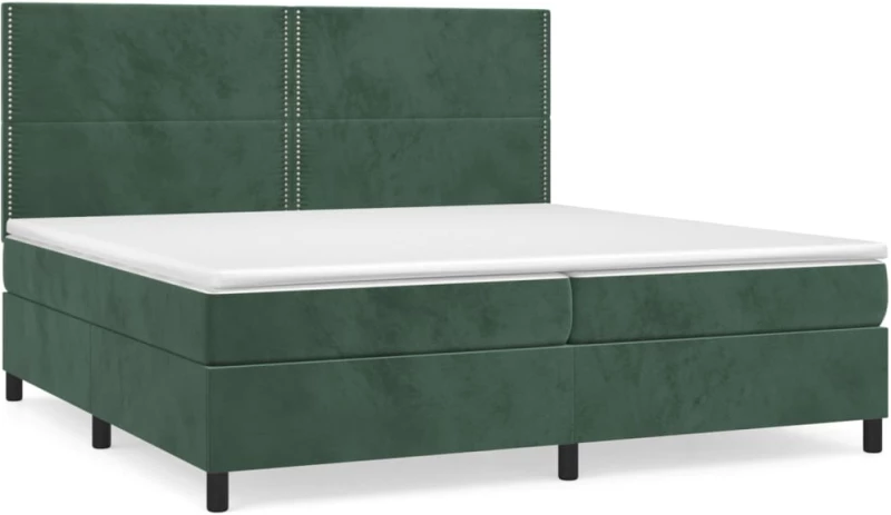 ΚΡΕΒΑΤΙ BOXSPRING ΜΕ ΣΤΡΩΜΑ ΣΚΟΥΡΟ ΠΡΑΣΙΝΟ 200X200ΕΚ. ΒΕΛΟΥΔΙΝΟ 3142986