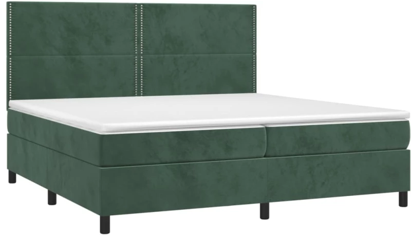 ΚΡΕΒΑΤΙ BOXSPRING ΜΕ ΣΤΡΩΜΑ ΣΚΟΥΡΟ ΠΡΑΣΙΝΟ 200X200ΕΚ. ΒΕΛΟΥΔΙΝΟ 3142986