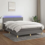 ΚΡΕΒΑΤΙ BOXSPRING ΜΕ ΣΤΡΩΜΑ & LED ΣΚ.ΓΚΡΙ 140X190 ΕΚ ΥΦΑΣΜΑΤΙΝΟ 3133550
