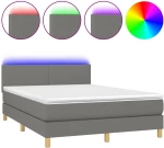 ΚΡΕΒΑΤΙ BOXSPRING ΜΕ ΣΤΡΩΜΑ & LED ΣΚ.ΓΚΡΙ 140X190 ΕΚ ΥΦΑΣΜΑΤΙΝΟ 3133550