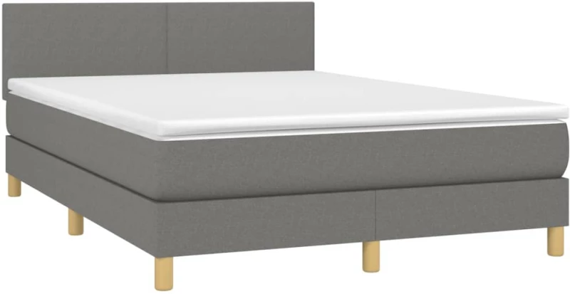 ΚΡΕΒΑΤΙ BOXSPRING ΜΕ ΣΤΡΩΜΑ & LED ΣΚ.ΓΚΡΙ 140X190 ΕΚ ΥΦΑΣΜΑΤΙΝΟ 3133550