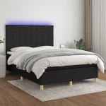 ΚΡΕΒΑΤΙ BOXSPRING ΜΕ ΣΤΡΩΜΑ & LED ΜΑΥΡΟ 140X200 ΕΚ. ΥΦΑΣΜΑΤΙΝΟ 3135439
