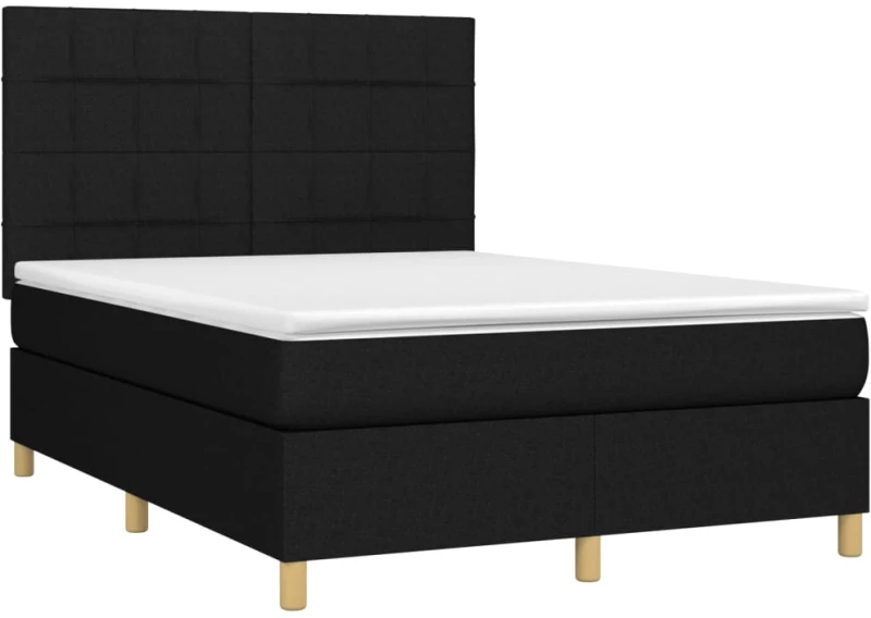 ΚΡΕΒΑΤΙ BOXSPRING ΜΕ ΣΤΡΩΜΑ & LED ΜΑΥΡΟ 140X200 ΕΚ. ΥΦΑΣΜΑΤΙΝΟ 3135439