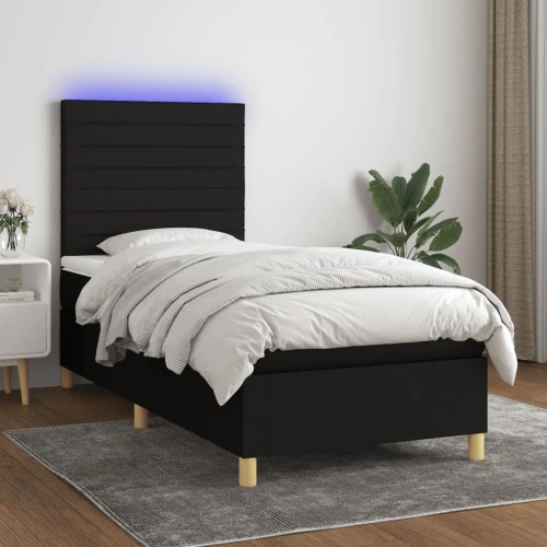 ΚΡΕΒΑΤΙ BOXSPRING ΜΕ ΣΤΡΩΜΑ & LED ΜΑΥΡΟ 100X200 ΕΚ. ΥΦΑΣΜΑΤΙΝΟ 3135495