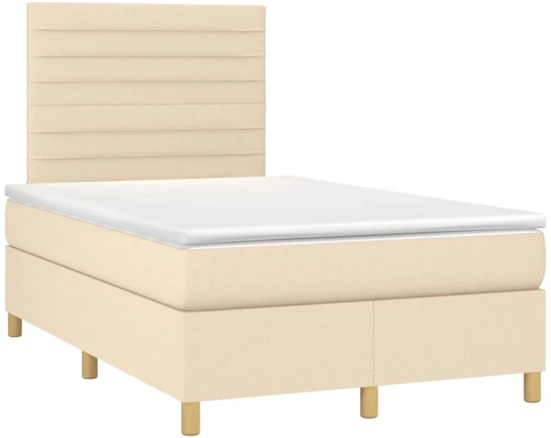 ΚΡΕΒΑΤΙ BOXSPRING ΜΕ ΣΤΡΩΜΑ & LED ΚΡΕΜ 120X200 ΕΚ. ΥΦΑΣΜΑΤΙΝΟ 3135506