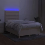 ΚΡΕΒΑΤΙ BOXSPRING ΜΕ ΣΤΡΩΜΑ & LED ΚΡΕΜ 120X200 ΕΚ. ΥΦΑΣΜΑΤΙΝΟ 3135506