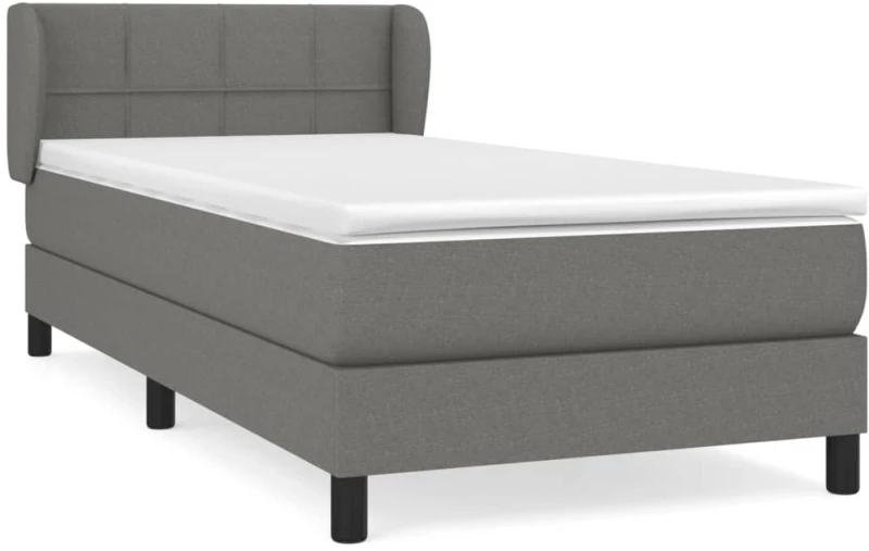 ΚΡΕΒΑΤΙ BOXSPRING ΜΕ ΣΤΡΩΜΑ ΣΚΟΥΡΟ ΓΚΡΙ 90X200 ΕΚ. ΥΦΑΣΜΑΤΙΝΟ 3126214