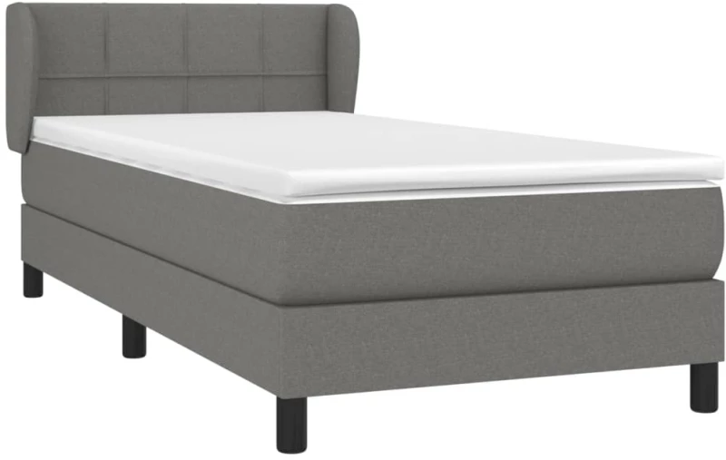 ΚΡΕΒΑΤΙ BOXSPRING ΜΕ ΣΤΡΩΜΑ ΣΚΟΥΡΟ ΓΚΡΙ 90X200 ΕΚ. ΥΦΑΣΜΑΤΙΝΟ 3126214