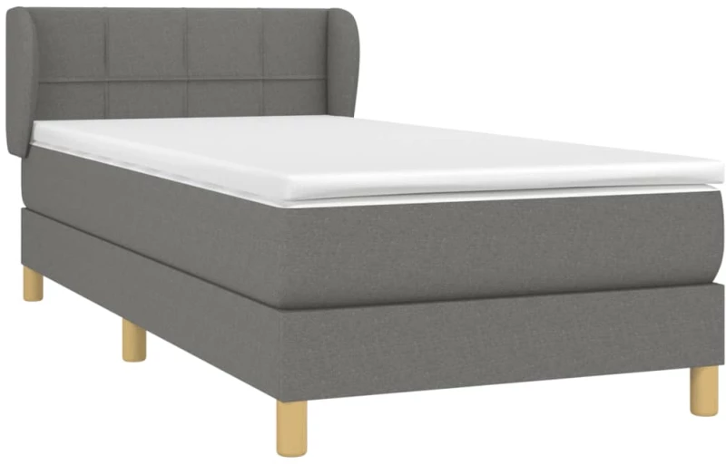 ΚΡΕΒΑΤΙ BOXSPRING ΜΕ ΣΤΡΩΜΑ ΣΚΟΥΡΟ ΓΚΡΙ 90X190 ΕΚ. ΥΦΑΣΜΑΤΙΝΟ 3126766