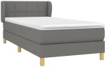 ΚΡΕΒΑΤΙ BOXSPRING ΜΕ ΣΤΡΩΜΑ ΣΚΟΥΡΟ ΓΚΡΙ 90X190 ΕΚ. ΥΦΑΣΜΑΤΙΝΟ 3126766