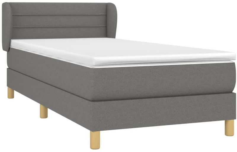 ΚΡΕΒΑΤΙ BOXSPRING ΜΕ ΣΤΡΩΜΑ ΣΚΟΥΡΟ ΓΚΡΙ 90X190 ΕΚ. ΥΦΑΣΜΑΤΙΝΟ 3126846