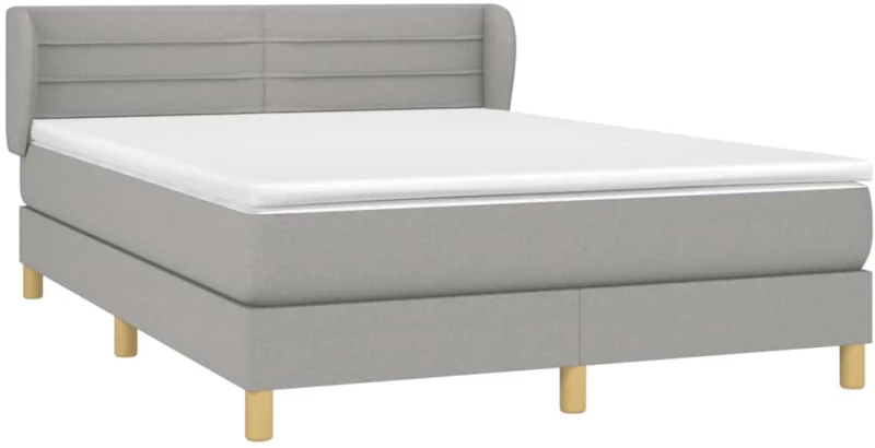 ΚΡΕΒΑΤΙ BOXSPRING ΜΕ ΣΤΡΩΜΑ ΑΝΟΙΧΤΟ ΓΚΡΙ 140X200 ΕΚ. ΥΦΑΣΜΑΤΙΝΟ 3126885