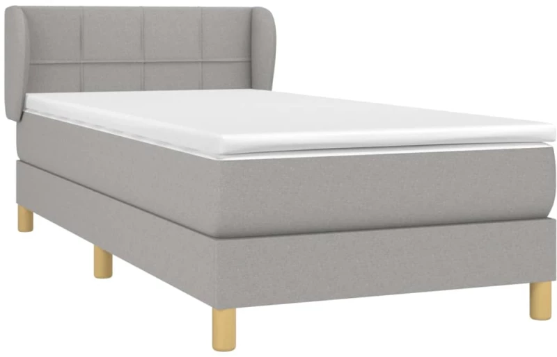 ΚΡΕΒΑΤΙ BOXSPRING ΜΕ ΣΤΡΩΜΑ ΑΝΟΙΧΤΟ ΓΚΡΙ 80X200 ΕΚ. ΥΦΑΣΜΑΤΙΝΟ 3126757