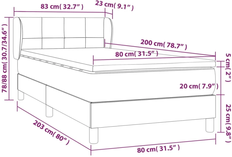ΚΡΕΒΑΤΙ BOXSPRING ΜΕ ΣΤΡΩΜΑ ΑΝΟΙΧΤΟ ΓΚΡΙ 80X200 ΕΚ. ΥΦΑΣΜΑΤΙΝΟ 3126757