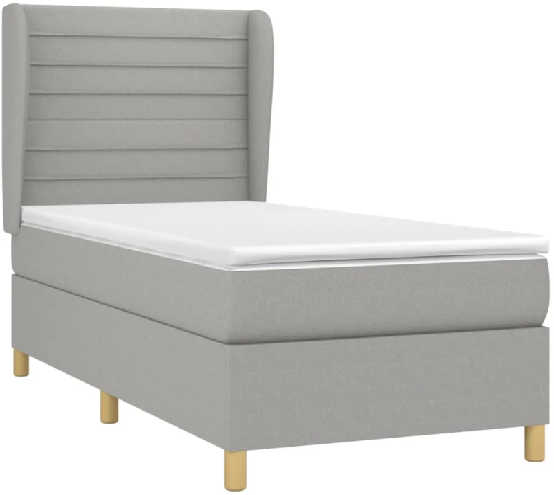 ΚΡΕΒΑΤΙ BOXSPRING ΜΕ ΣΤΡΩΜΑ ΑΝΟΙΧΤΟ ΓΚΡΙ 90X190 ΕΚ. ΥΦΑΣΜΑΤΙΝΟ 3128565