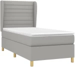 ΚΡΕΒΑΤΙ BOXSPRING ΜΕ ΣΤΡΩΜΑ ΑΝΟΙΧΤΟ ΓΚΡΙ 90X190 ΕΚ. ΥΦΑΣΜΑΤΙΝΟ 3128565