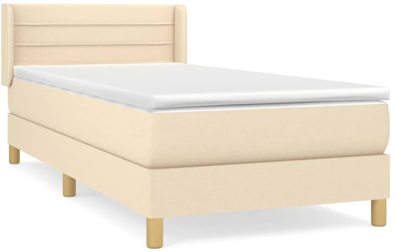 ΚΡΕΒΑΤΙ BOXSPRING ΜΕ ΣΤΡΩΜΑ ΚΡΕΜ 100 X 200 ΕΚ. ΥΦΑΣΜΑΤΙΝΟ 3130334