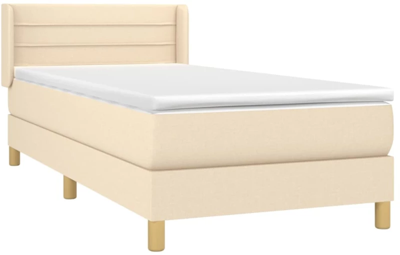 ΚΡΕΒΑΤΙ BOXSPRING ΜΕ ΣΤΡΩΜΑ ΚΡΕΜ 100 X 200 ΕΚ. ΥΦΑΣΜΑΤΙΝΟ 3130334